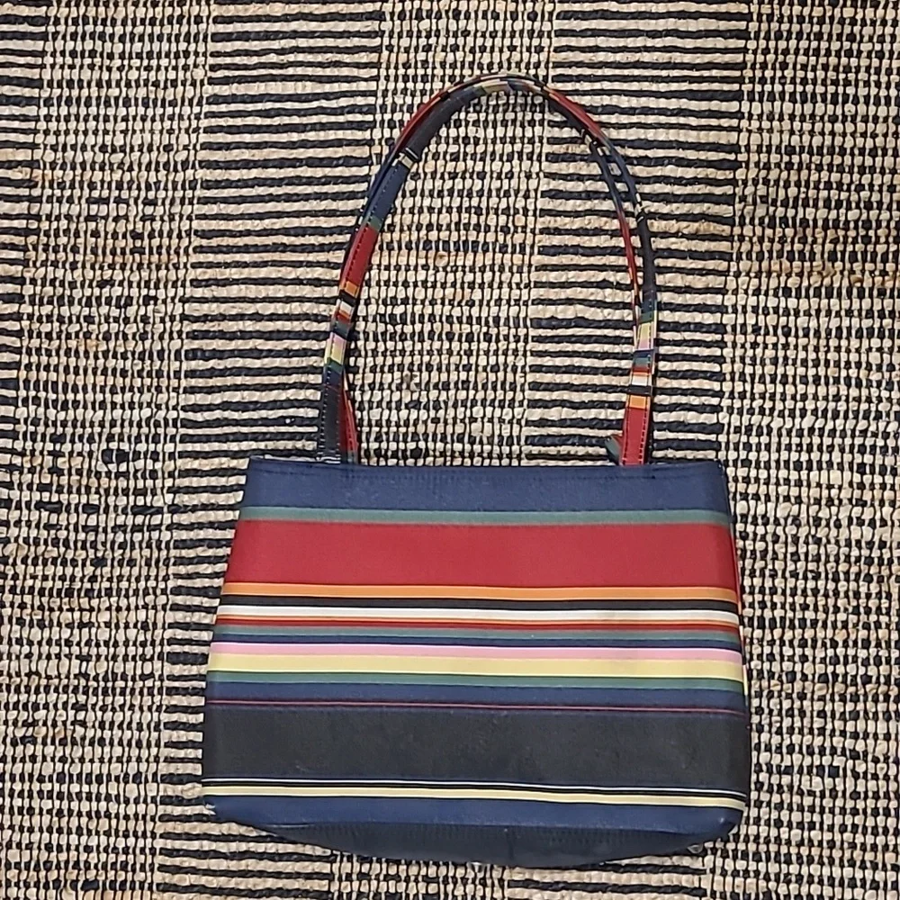 VINTAGE KATE SPADE NEW YORK RAINBOW STRIPE PURSE - Picture 4 of 9